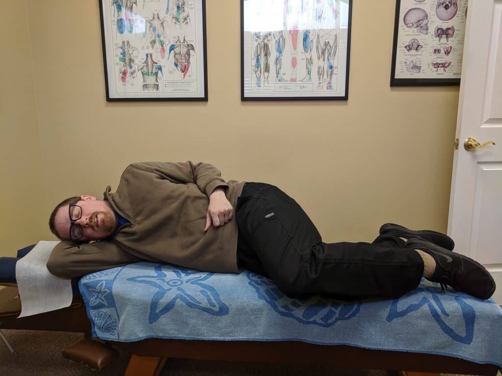 Side position sleeping demonstration